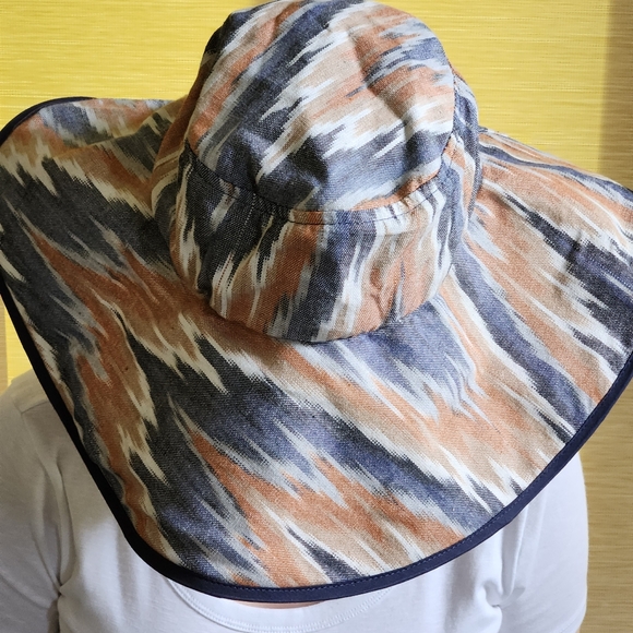 Stormy Kromer Lakeside Wide Brim Sun Hat Size Medium Colors tan cream blue - Picture 6 of 13